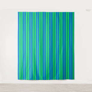 Blaue grüne stilvolle Streifenmuster-Design  Wandteppich