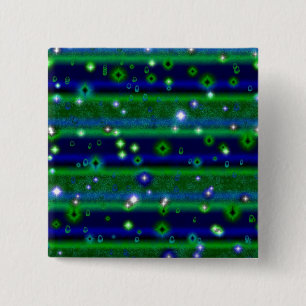Blaue grüne Streifen mit Sternen und Regentropfen Button