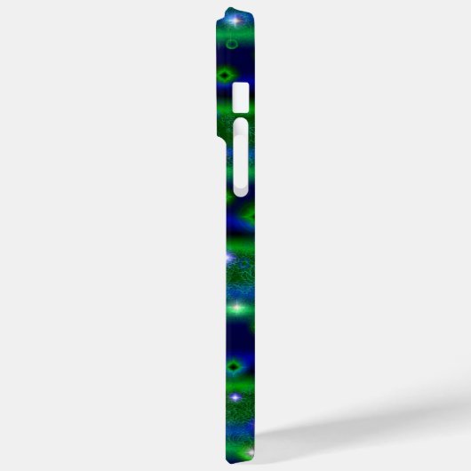 Blaue grüne Streifen mit Sternen und Regentropfen Case-Mate iPhone Hülle (Rückseite / Links)