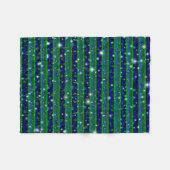 Blaue grüne Streifen mit Sternen und Regentropfen Fleecedecke (Vorderseite (Horizontal))