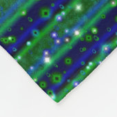 Blaue grüne Streifen mit Sternen und Regentropfen Fleecedecke (Ecke)