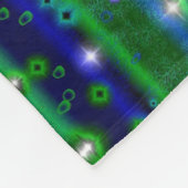 Blaue grüne Streifen mit Sternen und Regentropfen Fleecedecke (Ecke)
