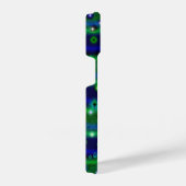 Blaue grüne Streifen mit Sternen und Regentropfen iPhone Hülle (Rechte Seite)