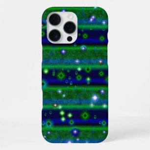 Blaue grüne Streifen mit Sternen und Regentropfen iPhone 16 Pro Max Hülle