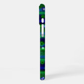 Blaue grüne Streifen mit Sternen und Regentropfen iPhone Hülle (Linke Seite)