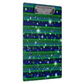 Blaue grüne Streifen mit Sternen und Regentropfen Klemmbrett (Rechts)