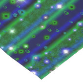 Blaue grüne Streifen mit Sternen und Regentropfen Kurzer Tischläufer (Ecke)