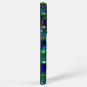 Blaue grüne Streifen mit Sternen und Regentropfen Samsung Galaxy Hülle (Rechte Seite)