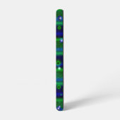 Blaue grüne Streifen mit Sternen und Regentropfen Samsung Galaxy Hülle (Linke Seite)