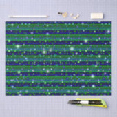 Blaue grüne Streifen mit Sternen und Regentropfen Seidenpapier (Handwerk)
