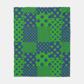 Blaue grüne Tupfen-Patchwork  Fleecedecke (Vorderseite)
