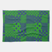 Blaue grüne Tupfen-Patchwork Geschirrtuch (Horizontal)