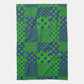 Blaue grüne Tupfen-Patchwork Geschirrtuch (Vertikal)