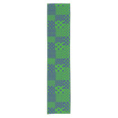 Blaue Grüne Tupfen Patchwork Kurzer Tischläufer (Vorderseite)