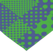 Blaue Grüne Tupfen Patchwork Kurzer Tischläufer (Ecke)