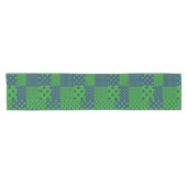 Blaue Grüne Tupfen Patchwork Kurzer Tischläufer (Horizontal)