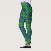 Blaue Grüne Tupfen Patchwork  Leggings (Links)