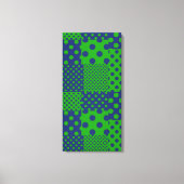 Blaue grüne Tupfen-Patchwork Leinwanddruck (Vorderseite)