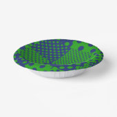Blaue grüne Tupfen-Patchwork Pappteller (Gewinkelt)