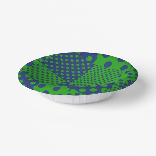 Blaue grüne Tupfen-Patchwork  Pappteller (Gewinkelt)