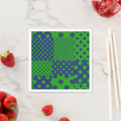 Blaue grüne Tupfen-Patchwork  Serviette (Beispiel)