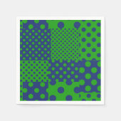 Blaue grüne Tupfen-Patchwork  Serviette (Vorderseite)