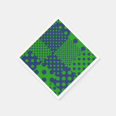 Blaue grüne Tupfen-Patchwork  Serviette (Ecke)
