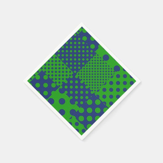 Blaue grüne Tupfen-Patchwork  Serviette (Ecke)