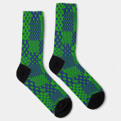 Blaue grüne Tupfen-Patchwork  Socken (Rechts)