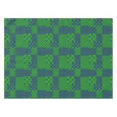 Blaue Grüne Tupfen Patchwork  Tischdecke (Vorderseite (Horizontal))