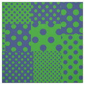 Blaue grüne Tupfen-Patchworkarbeit  Stoff (Muster)