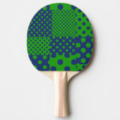 Blaue grüne Tupfen-Patchworkarbeit  Tischtennis Schläger (Vorderseite)