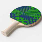 Blaue grüne Tupfen-Patchworkarbeit  Tischtennis Schläger (Vorderseite)