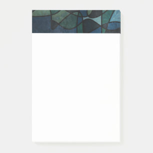 Blaue Grüne Türkis Digitale Buntglas-Abstrakte Kun Post-it Klebezettel