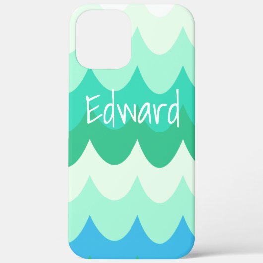 Blaue, grüne und Aquamarine geometrische Meereswel Case-Mate iPhone Hülle (Rückseite)