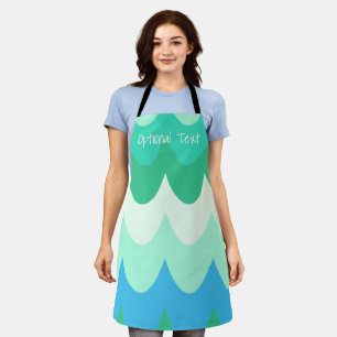 Blaue, grüne und Aquamarine geometrische Meereswel Schürze