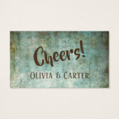 Blaue, grüne und braune Rustikale Vintage Getränke (Rückseite)