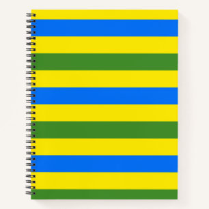 Blaue grüne und gelbe Streifen Design Notizblock