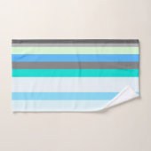Blaue, grüne und graue Abstrakte Streifen Badhandtuch Set (Handtuch)