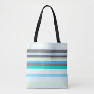 Blaue, grüne und graue Abstrakte Streifen Tasche