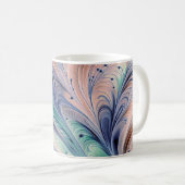 blaue, grüne und pfirsichfarbene Marmorierung Kaffeetasse (VorderseiteRechts)