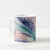 blaue, grüne und pfirsichfarbene Marmorierung Kaffeetasse (Vorderseite Links)