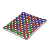 Blaue, grüne und rote keltische Knochen Fliese (Seite)