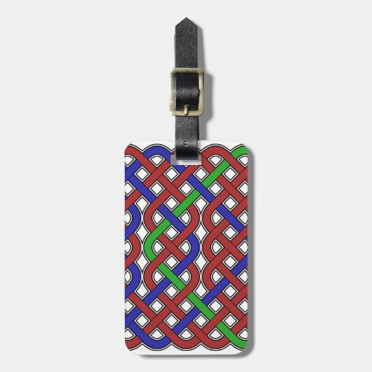 Blaue, grüne und rote keltische Knochen Gepäckanhänger (Vorderseite vertikal)