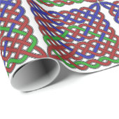 Blaue, grüne und rote keltische Knochen Geschenkpapier (Rolleneckpunkt)