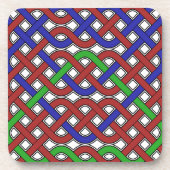 Blaue, grüne und rote keltische Knochen Getränkeuntersetzer (Vorderseite)