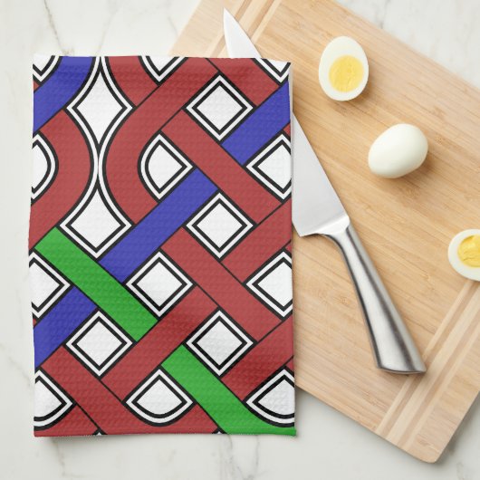 Blaue, grüne und rote keltische Knochen Handtuch (Viertel Falte)