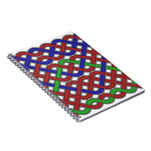 Blaue, grüne und rote keltische Knochen Notizblock (Rechte Seite)