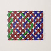 Blaue, grüne und rote keltische Knochen Puzzle (Horizontal)