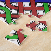 Blaue, grüne und rote keltische Knochen Puzzle (Seite)